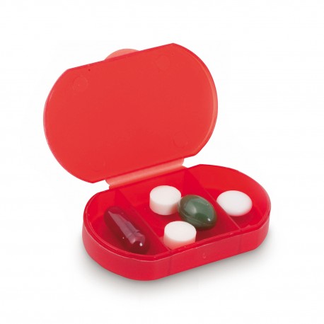 T-Pill Ovale Rosso - 3 Scomparti (Portapillole Tascabile)