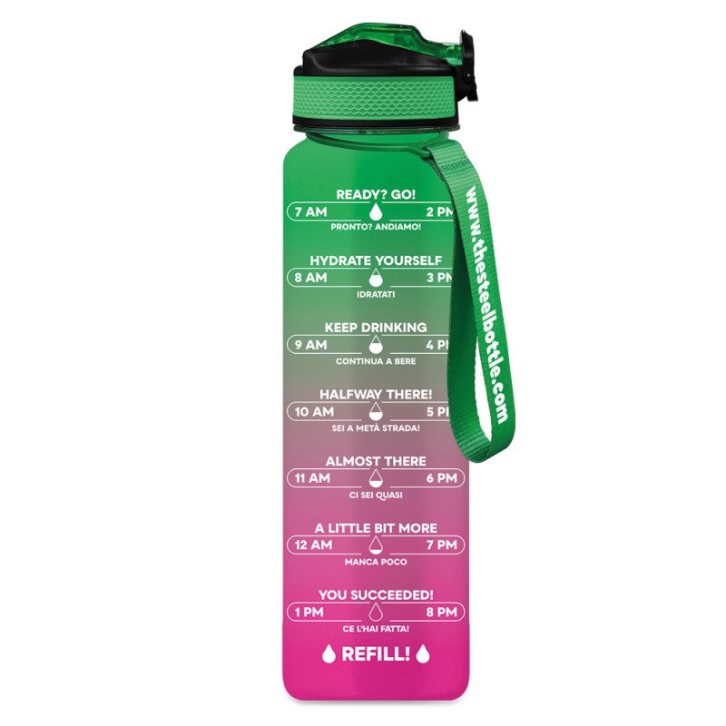 The Steel Bottle – Thermoflasche MWB #1 Pink & Green (1L) - Image 1