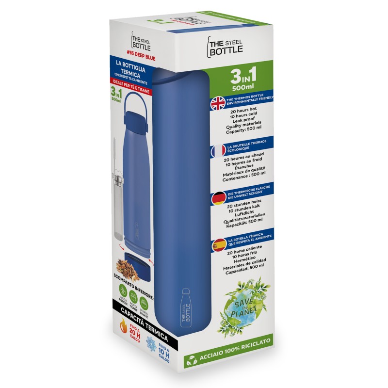 The Steel Bottle – Thermoflaschen mit Infuser #85 Deep Blue - Image 2